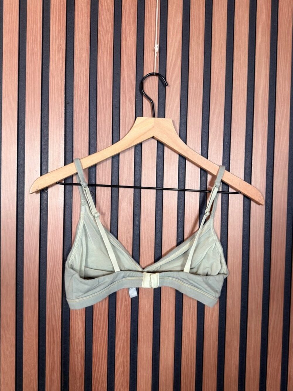 Skims Bra Medium Womens Sage Green Cotton Stretch Triangle Bralette - Picture 2 of 5